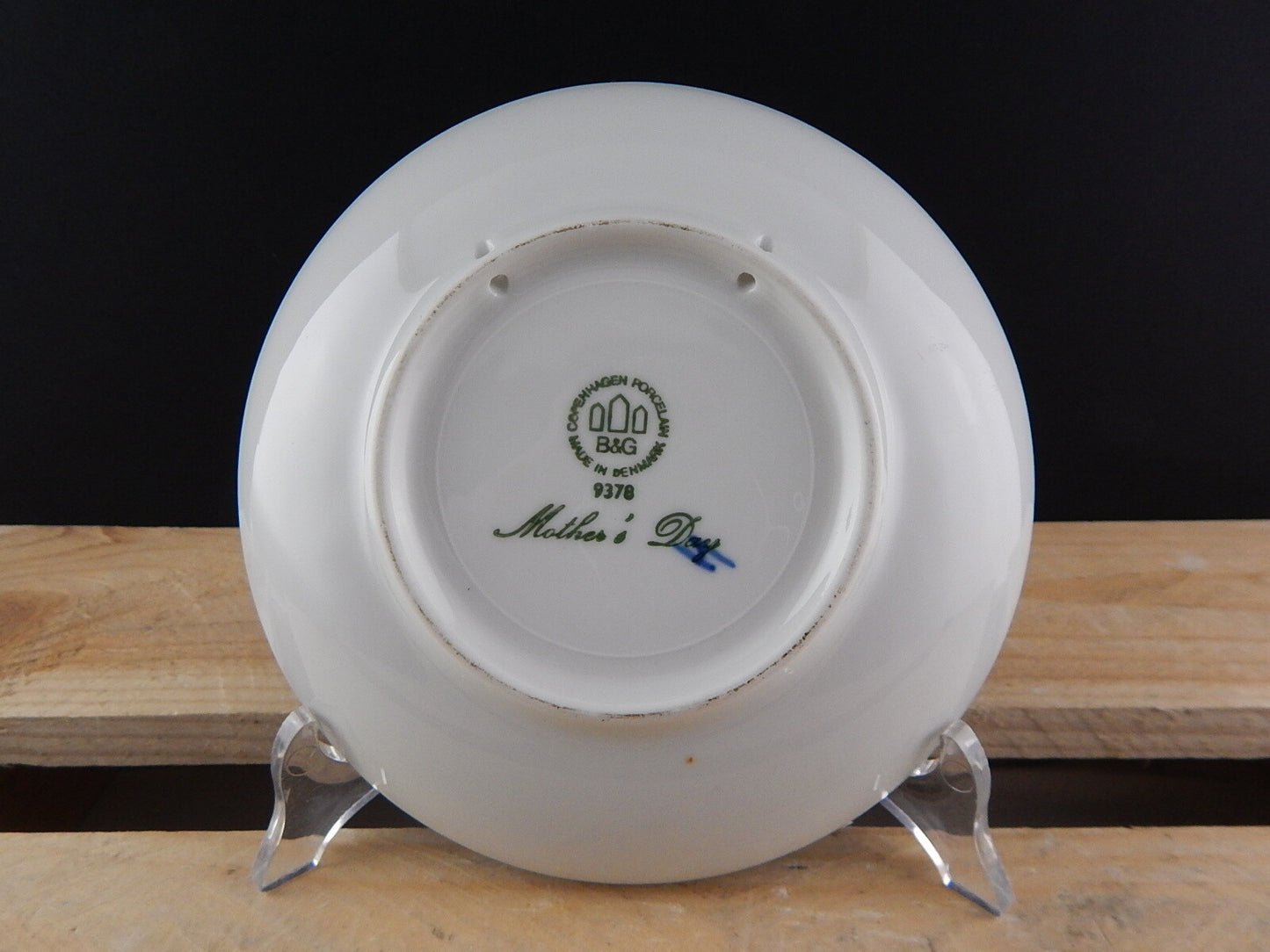 ROYAL COPENHAGEN BING&GRONDAHL PIATTO DELLA MAMMA 1978 PORCELLANA BLU DIFETTO