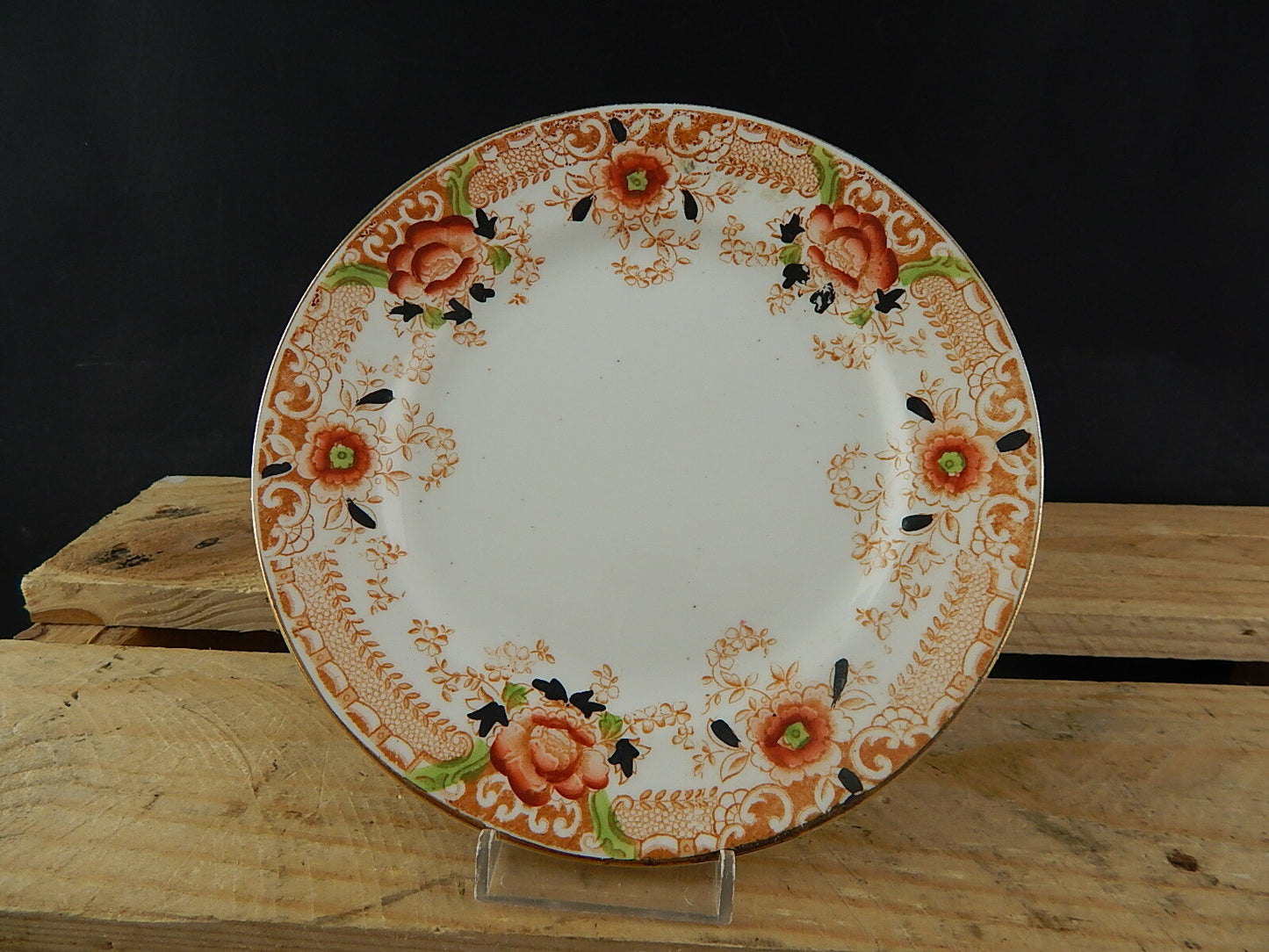 ANTICO PREZIOSO TRIO TAZZA TÈ 2 PIATTI PORCELLANA INGLESE EPOCA VITTORIANA #5917