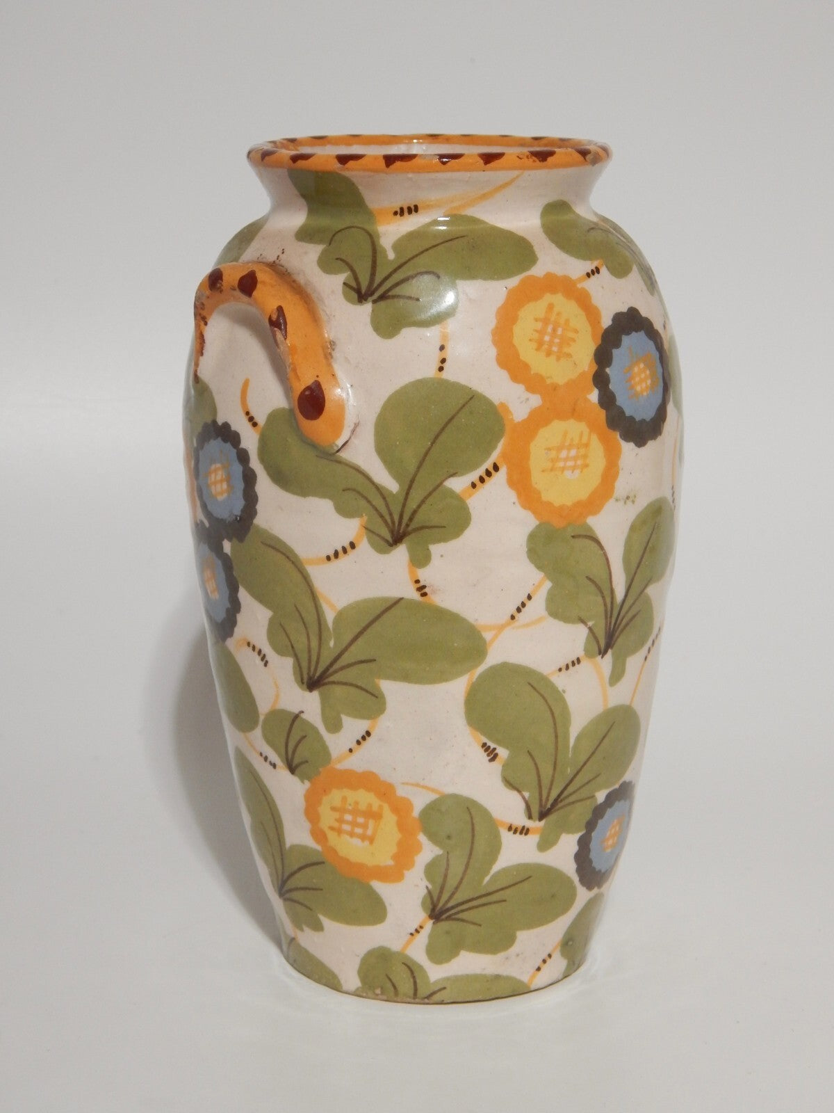 ANTICO ALBARELLO VASO MAIOLICA PROBABILE CERAMICA CANTAGALLI FIRENZE FINE 800