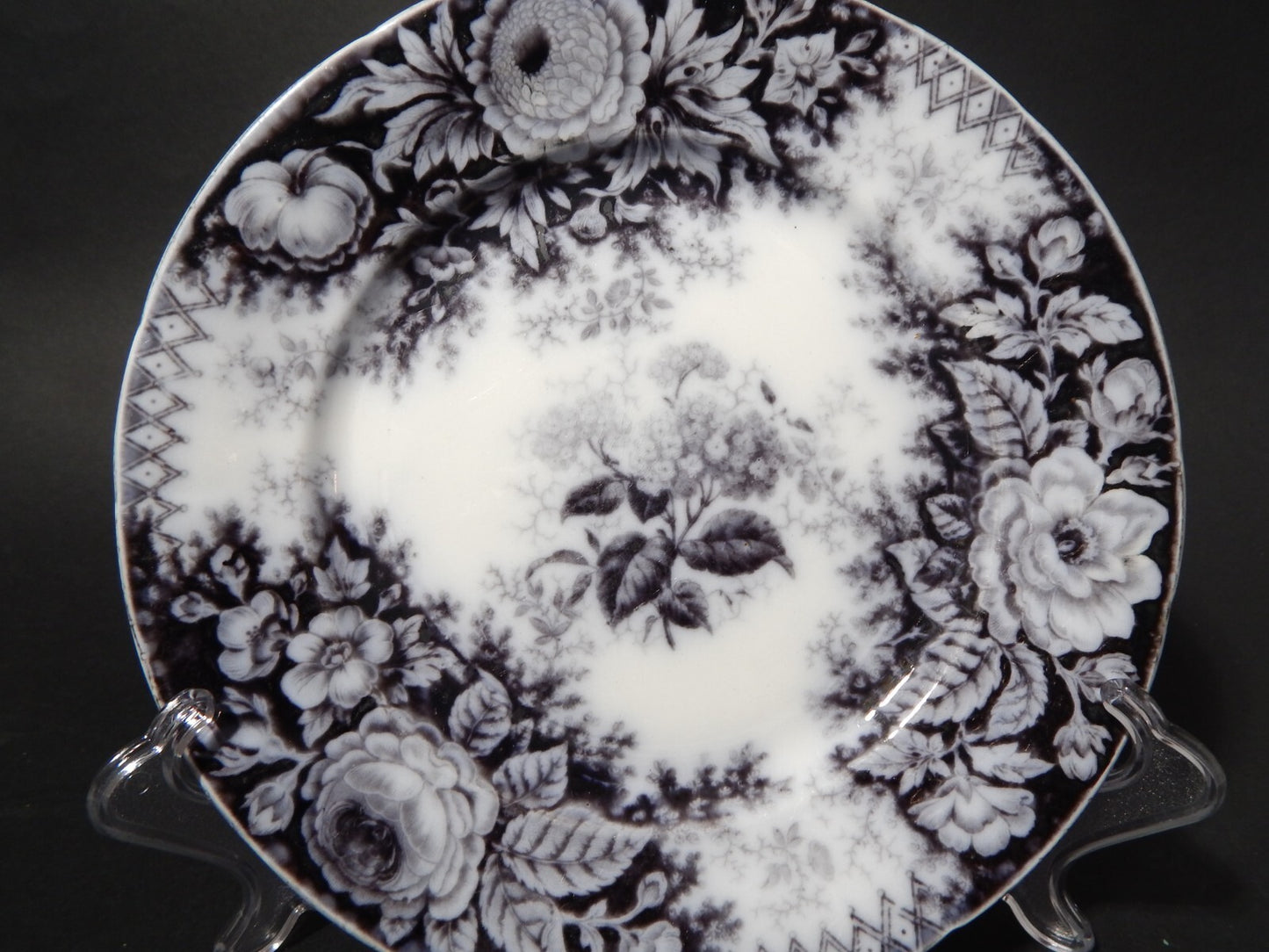 ANTICO RARO PIATTO CERAMICA DISEGNO JARDINIERE VILLEROY & BOCH FINE '800 B1145