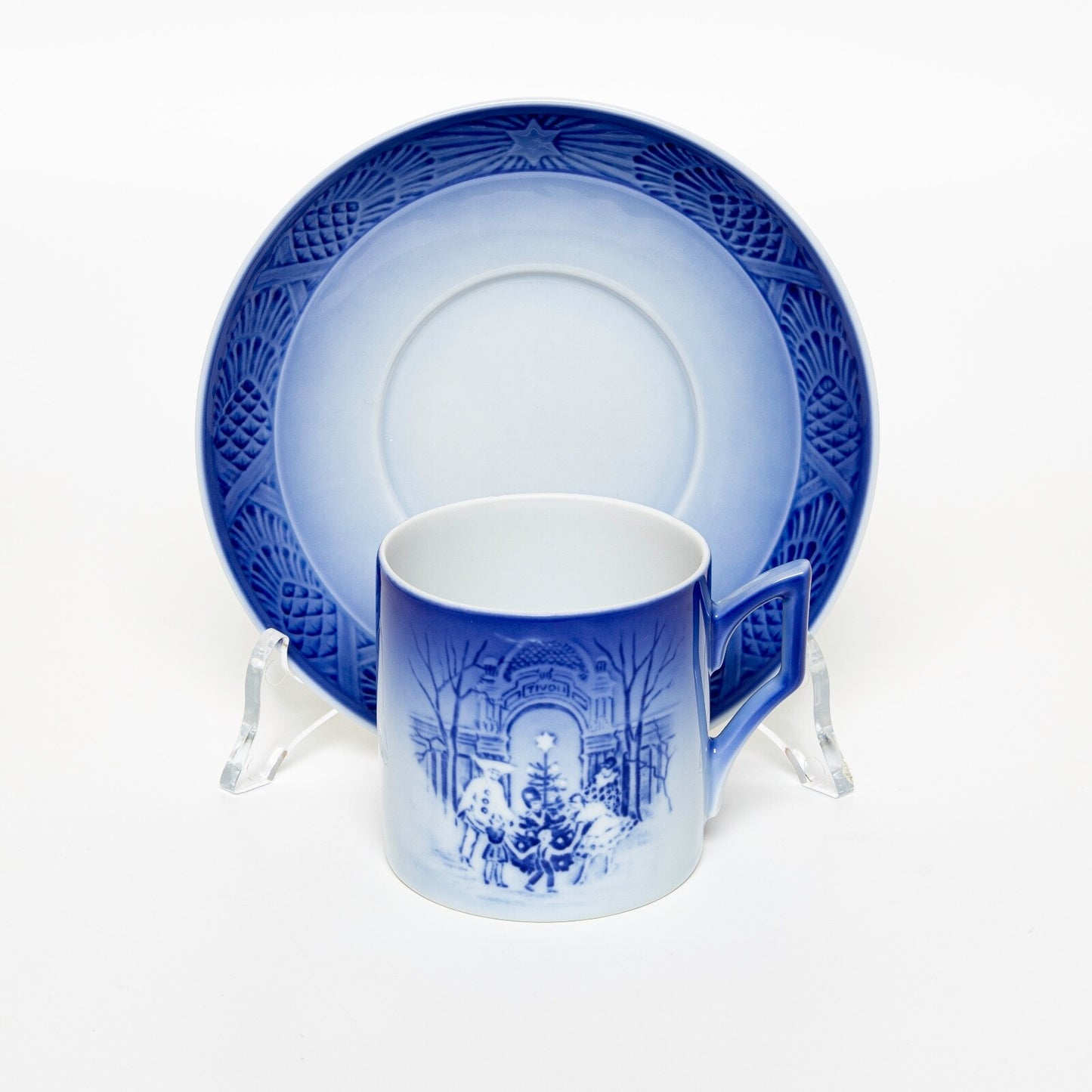 ROYAL COPENHAGEN PORCELLANA TAZZA DI NATALE 1990 CON SCATOLA ORIGINALE CM 7