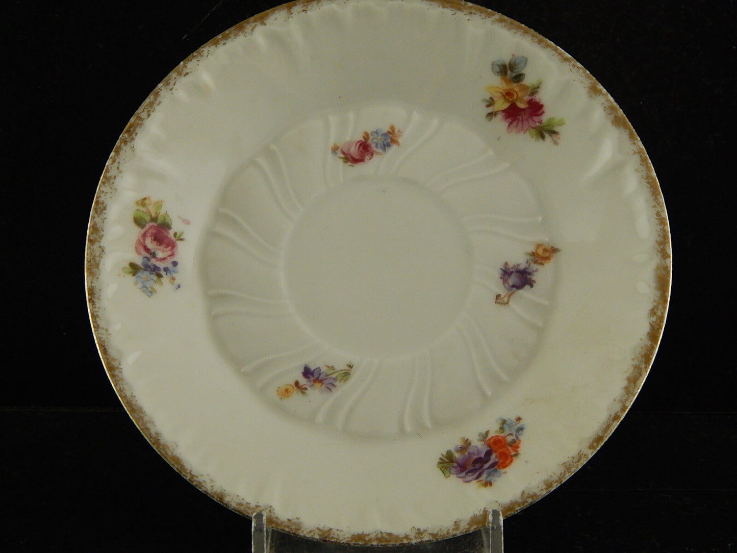 ANTICO SET TAZZA E PIATTO PORCELLANA LIMOGES ART NOUVEAU LIBERTY DIPINTA MANO #