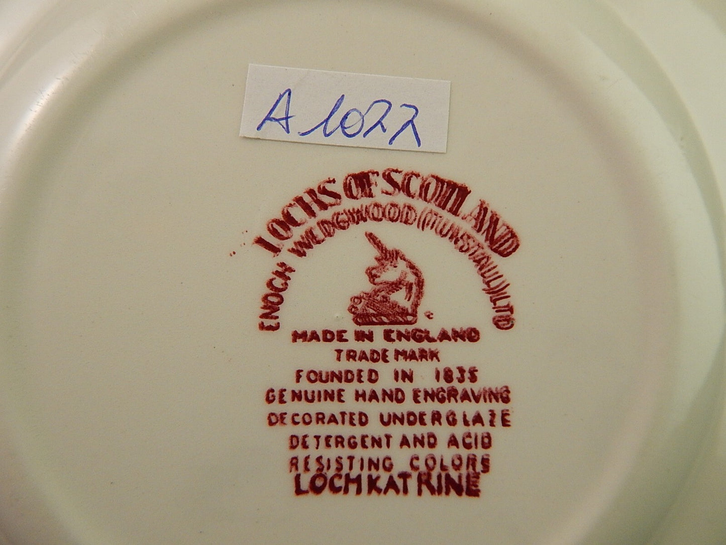 VINTAGE ENOCH WEDGWOOD LOCHS OF SCOTLAND RARO PIATTO DOLCE LOCH KATRINE