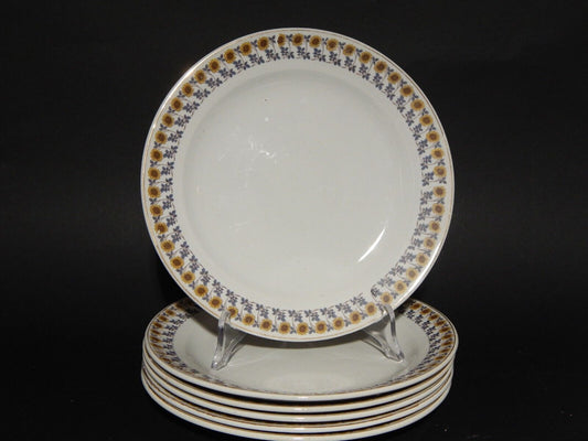 ANTICO RARO SERVIZIO 6 PIATTI PIANI S.C.I. CERAMICA ITALIANA LAVENO GIRASOLI