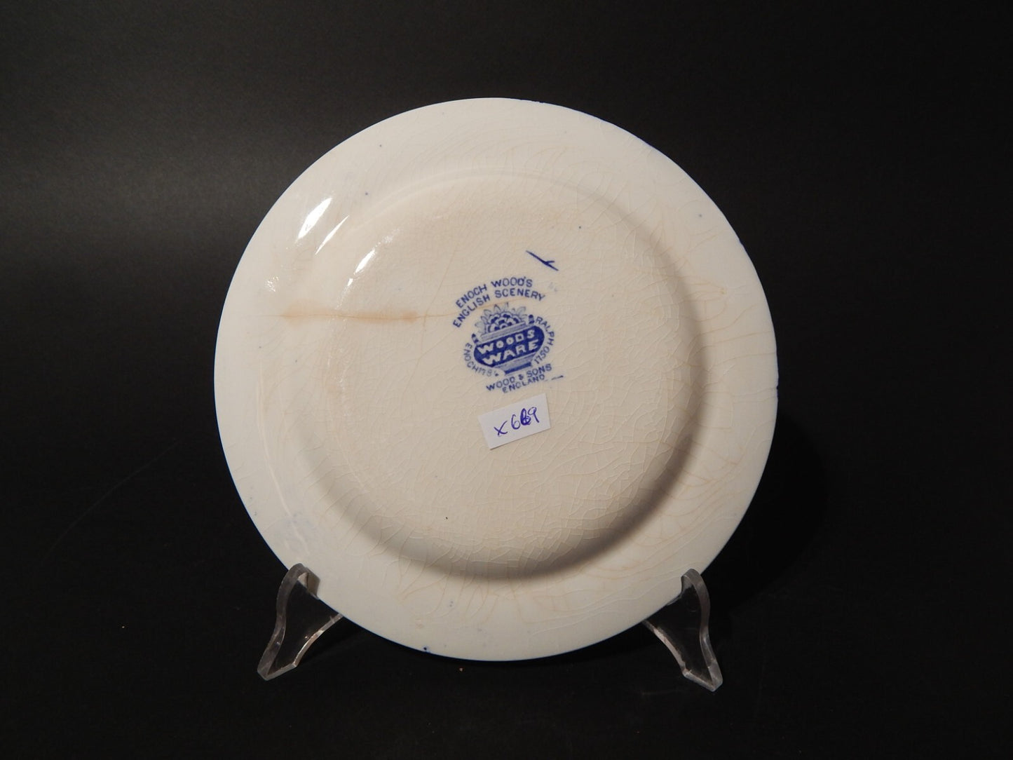 VINTAGE ENOCH WOOD'S ENGLISH SCENERY WOOD&SONS PIATTO DOLCE SEMI PORCELLANA #669