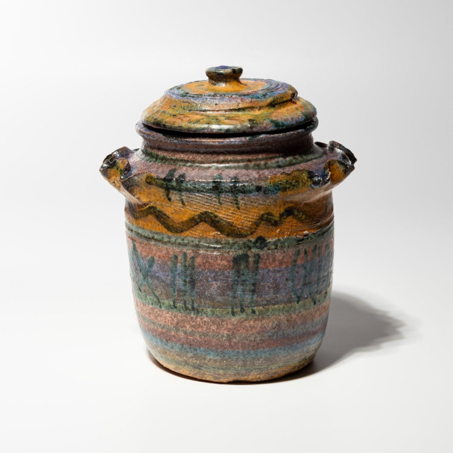 VASO URNA ALBARELLO TERRACOTTA CERAMICA CASTELLAMONTE ITALY PEZZO UNICO A MANO