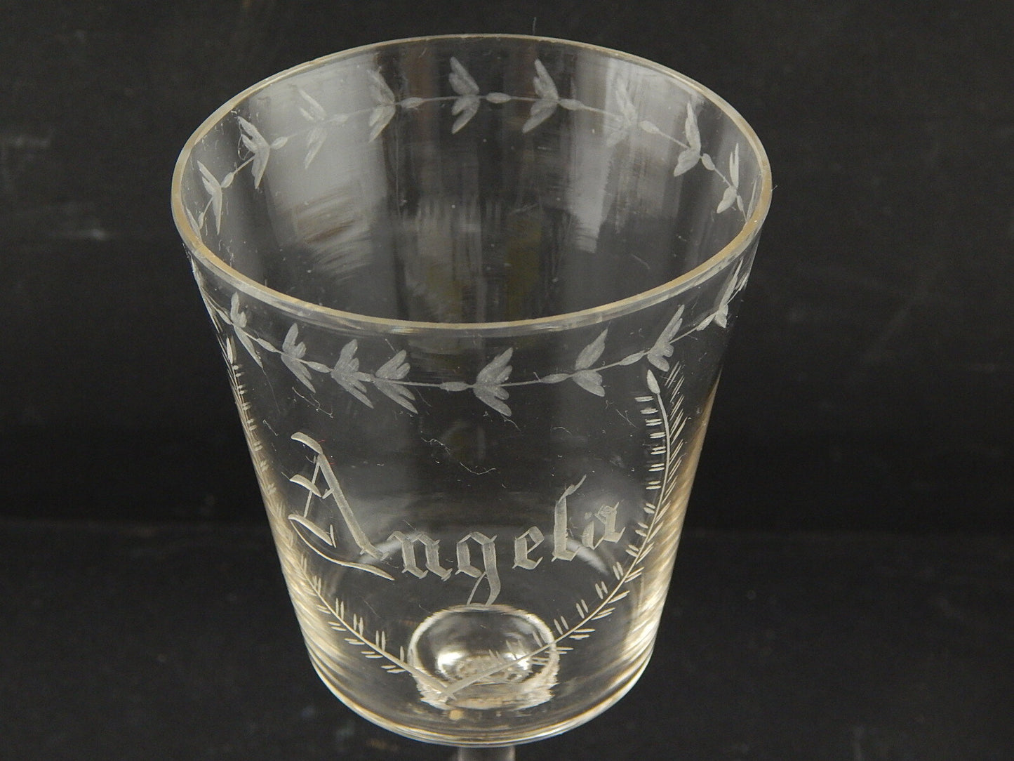 ANTICO 1800 COLLEZIONE CALICE CRISTALLO INCISO ALL'ACIDO ANGELA