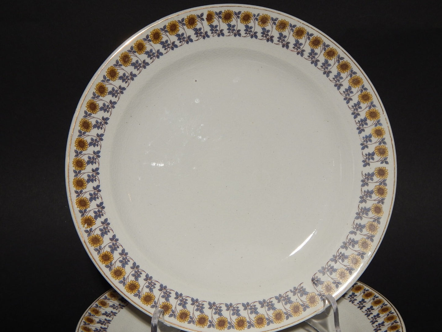 ANTICO RARO SERVIZIO 6 PIATTI PIANI S.C.I. CERAMICA ITALIANA LAVENO GIRASOLI