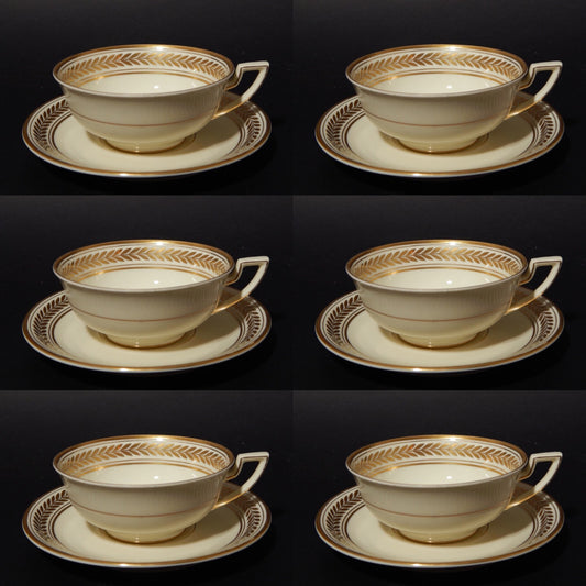 ANTICO SERVIZIO TE' PORCELLANA MODELLO IMPERO KONIGL.1794 ROYAL TETTAU