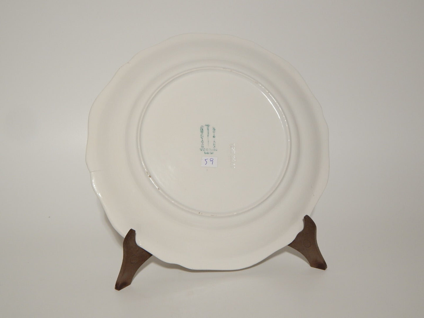 ANTICO RARO PIATTO MAIOLICA CERAMICA LODIGIANA VECCHIA LODI DIPINTO X59