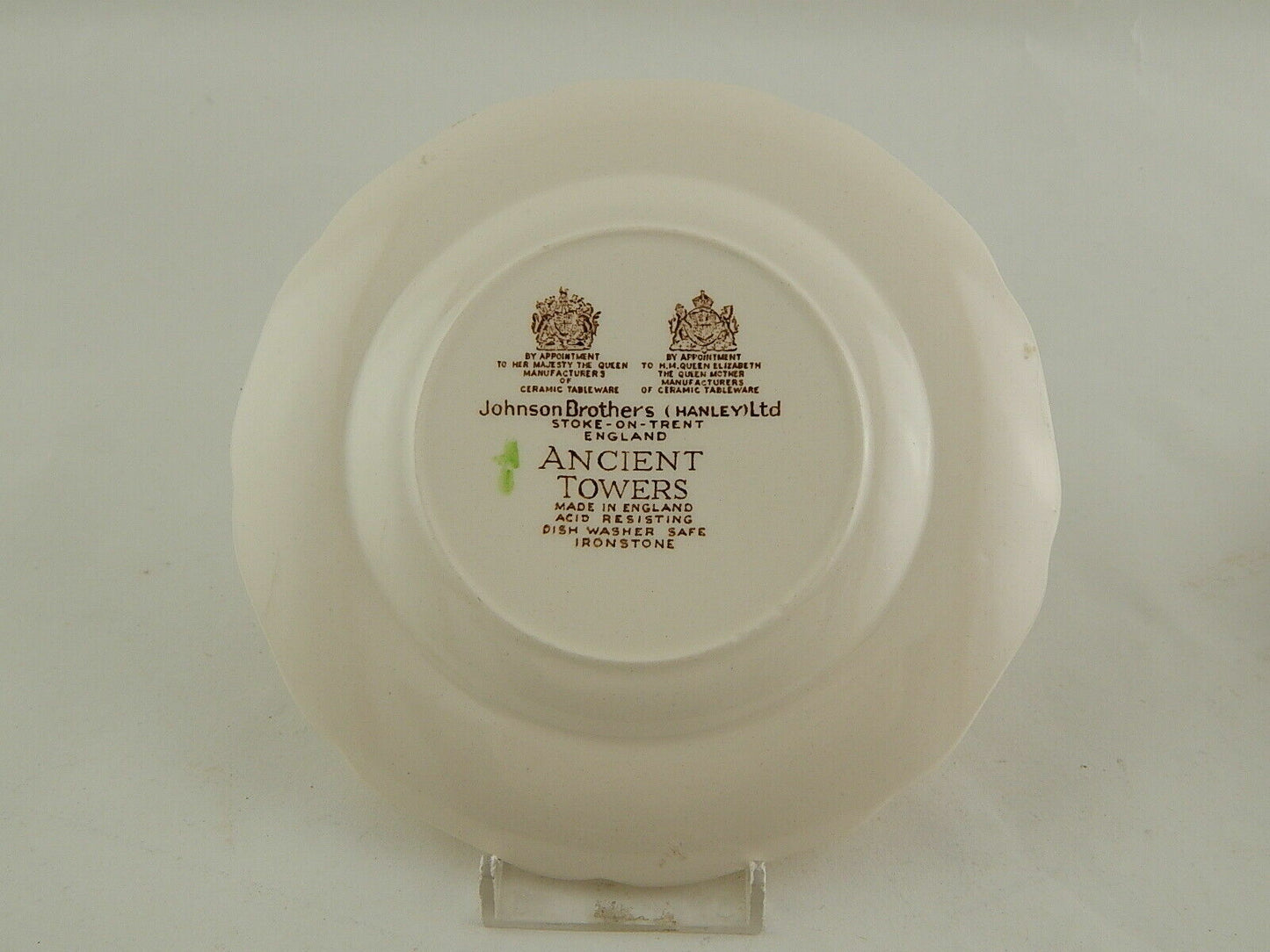VINTAGE SEMI PORCELLANA JOHNSON BROS COLLEZIONE ANCIENT TOWERS PIATTO DESSERT