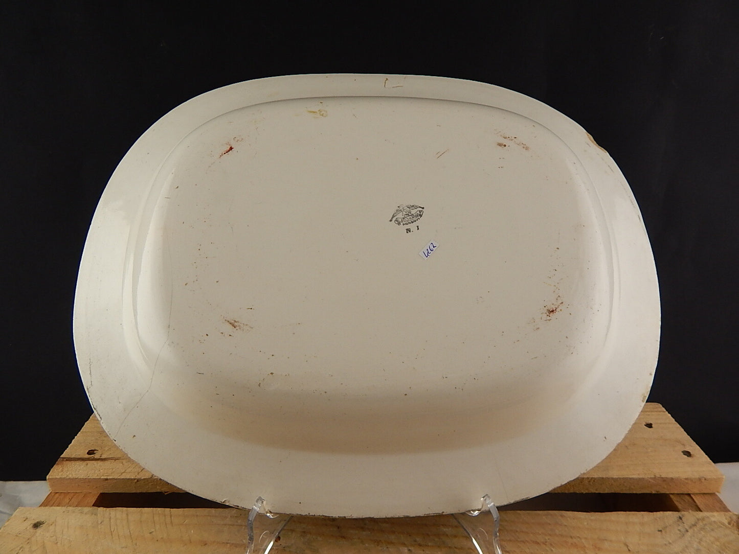 ANTICO RARO GRANDE VASSOIO CERAMICA LORENZO BELTRANDI MONDOVI' FINE 800