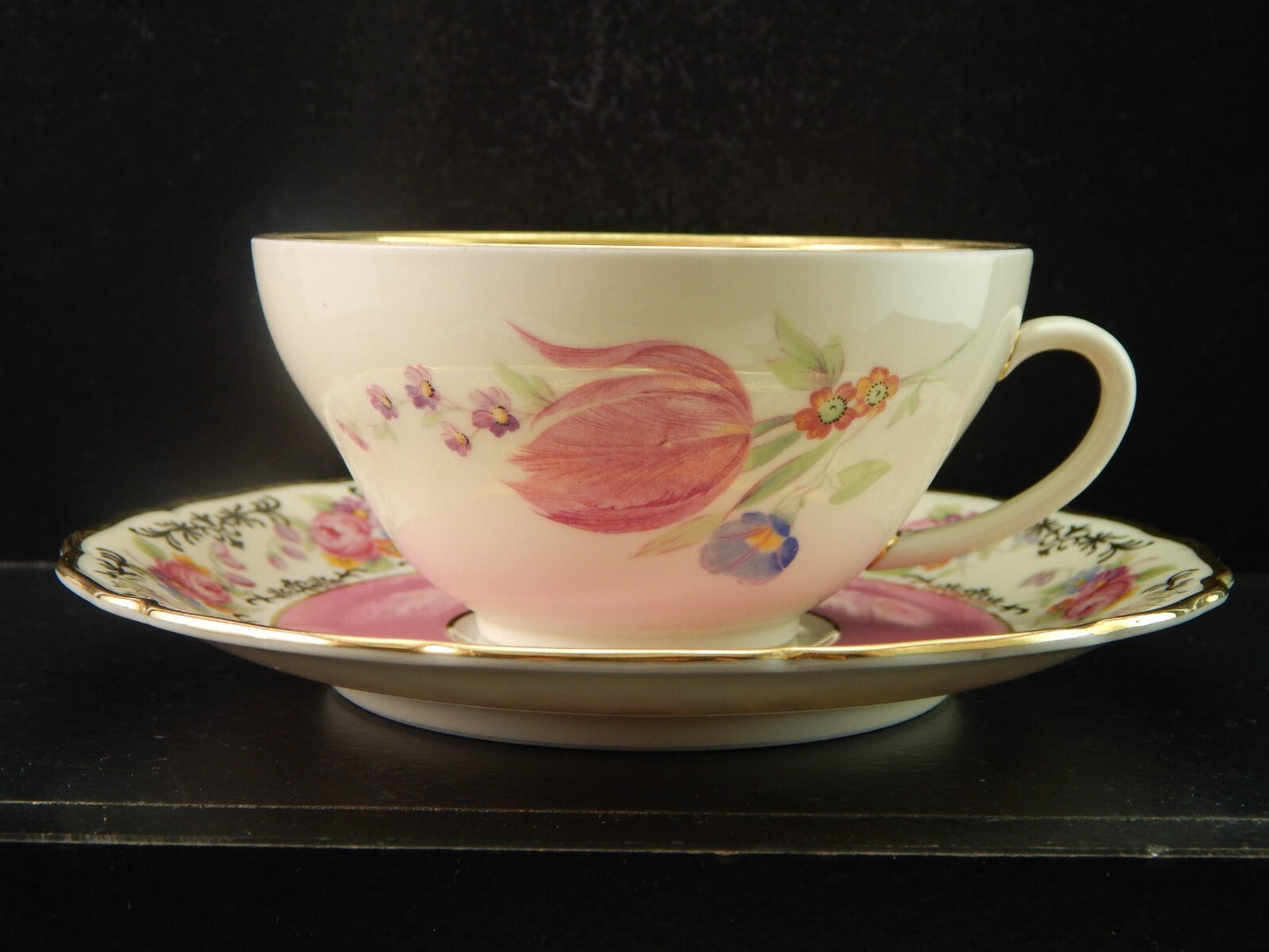 ANTICA ELEGANTE TAZZA TE' PORCELLANA ROSA SELTMANN WEIDEN BAVARIA DECORO ROSE #