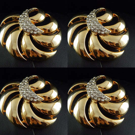 VINTAGE BIJOUX SPILLA CON PREZIOSA DORATURA E CRISTALLI BROOCH