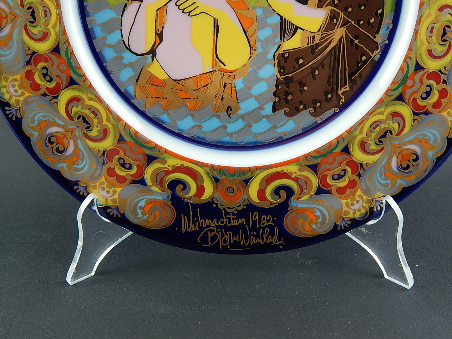 ROSENTHAL COLLEZIONE PORCELLANA E VETRO PIATTO DI NATALE 1982 BJORN WIINBLAD