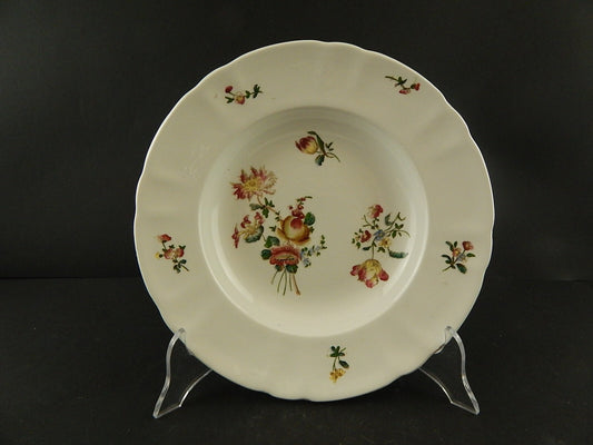 ANTICO 1800 RARISSIMO PIATTO FONDO CERAMICA RICHARD MILANO DECORO DRESDEN A130