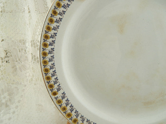 ANTICO ART NOUVEAU VASSOIO PIATTO PORTATA CERAMICA ITALIANA LAVENO GIRASOLI #