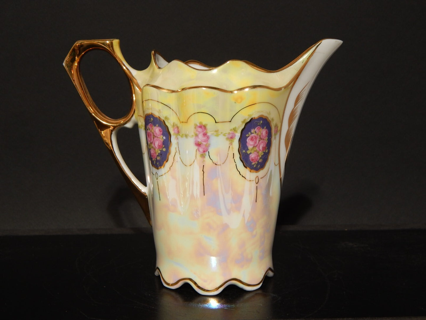 ANTICA PREZIOSA LIBERTY LATTIERA BRICCO PORCELLANA DECORATA A MANO PRIMO 900