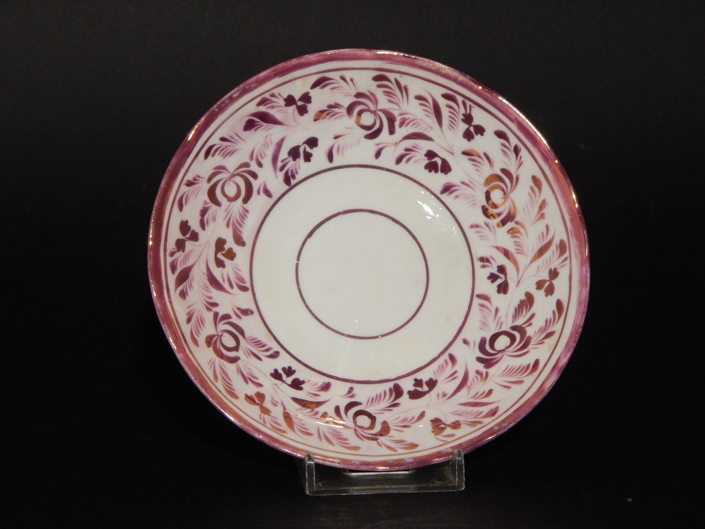 ANTICA GEORGIANA TAZZA TE' PORCELLANA LUSTRO ROSA STAFFORDSHIRE PRIMA META' 800