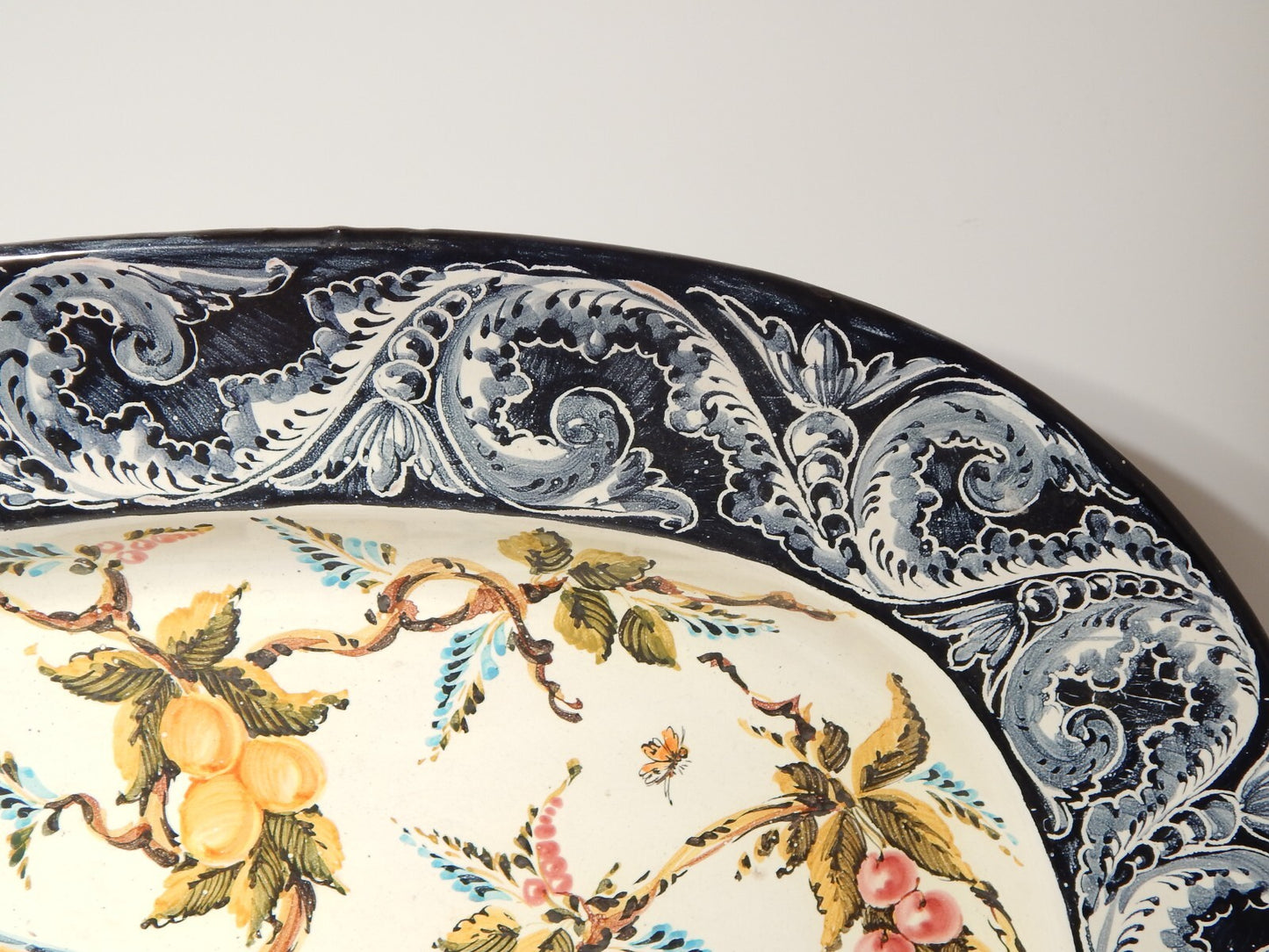 VINTAGE CENTROTAVOLA GRANDE VASSOIO CERAMICA TURI DI ALBISSOLA FATTO MANO