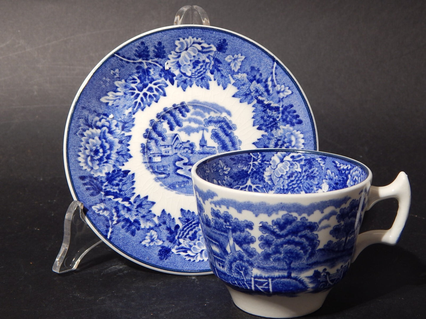 ANTICA TAZZA CERAMICA POTTERY ENOCH WOOD&SONS DECORO ENGLISH SCENERY