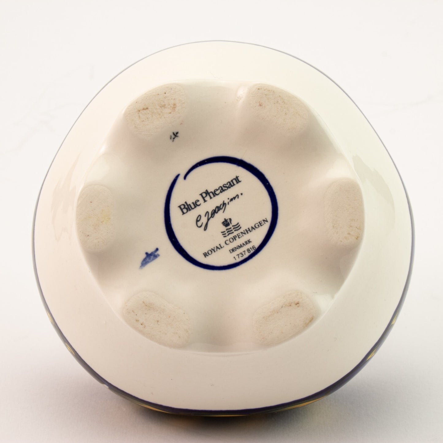 ROYAL COPENHAGEN BLUE PHEASANT CIOTOLA IN PORCELLANA ORIGINALE HANDMADE 1737816