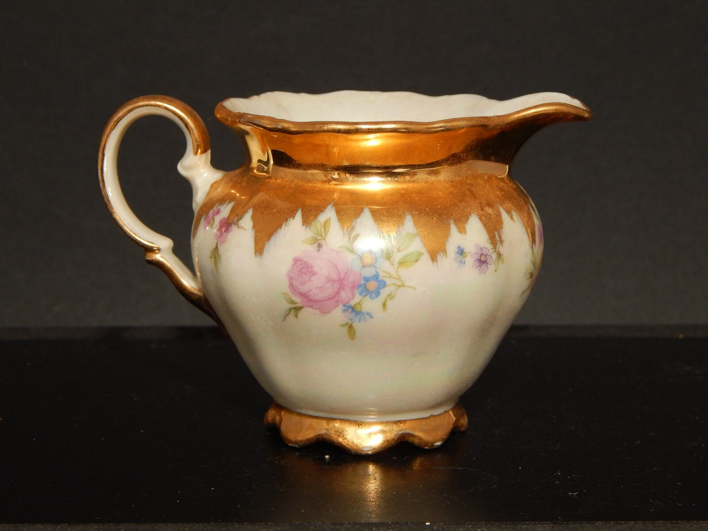 ANTICA ELEGANTE LATTIERA BRICCO PORCELLANA SELTMANN WEIDEN BAVARIA THERESIA ORO