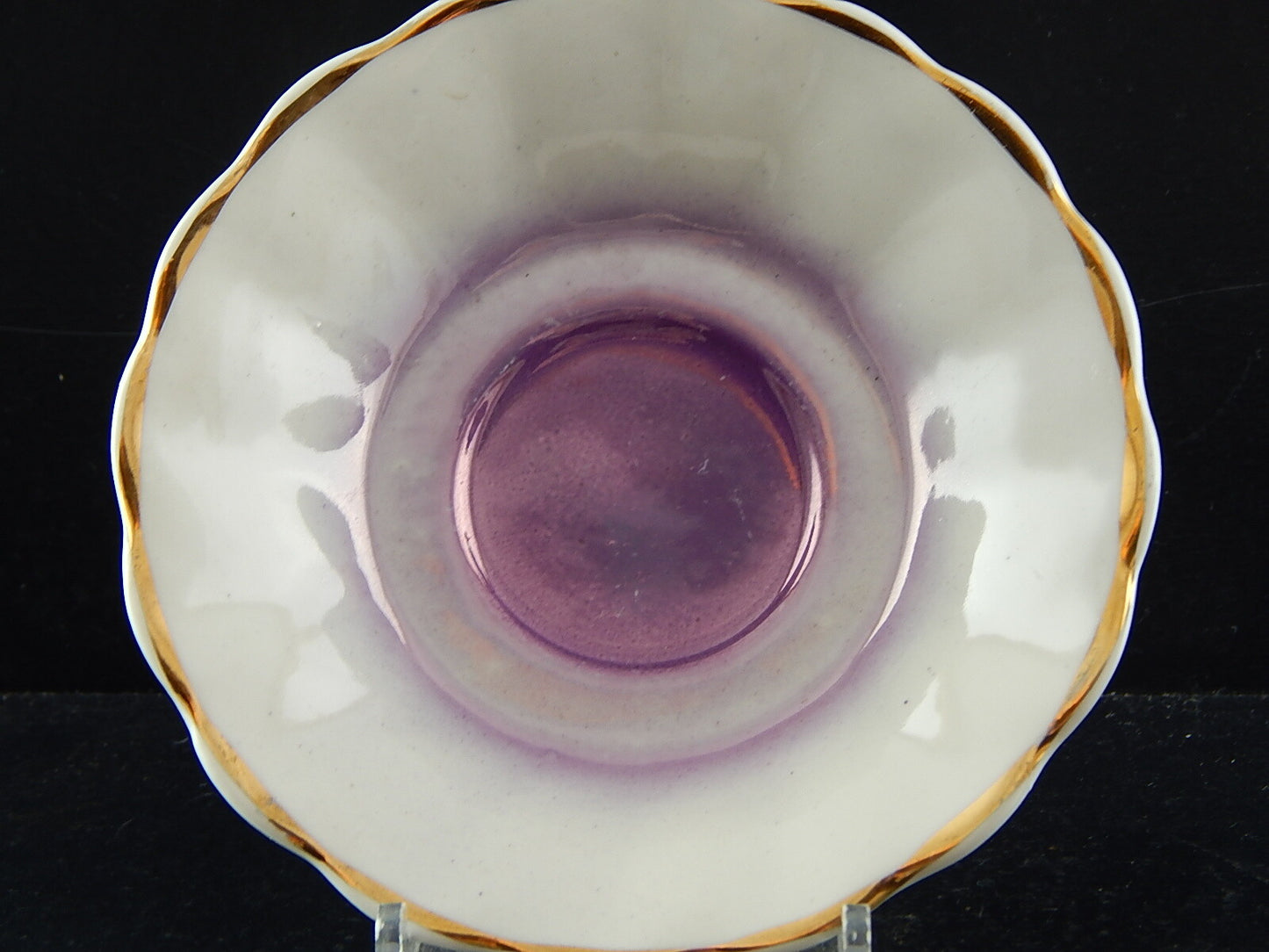 ANTICA ART DECO TAZZA PIATTO MANIFATTURA RUSSA DECORO SFUMATURA VIOLA COLLEZIONE