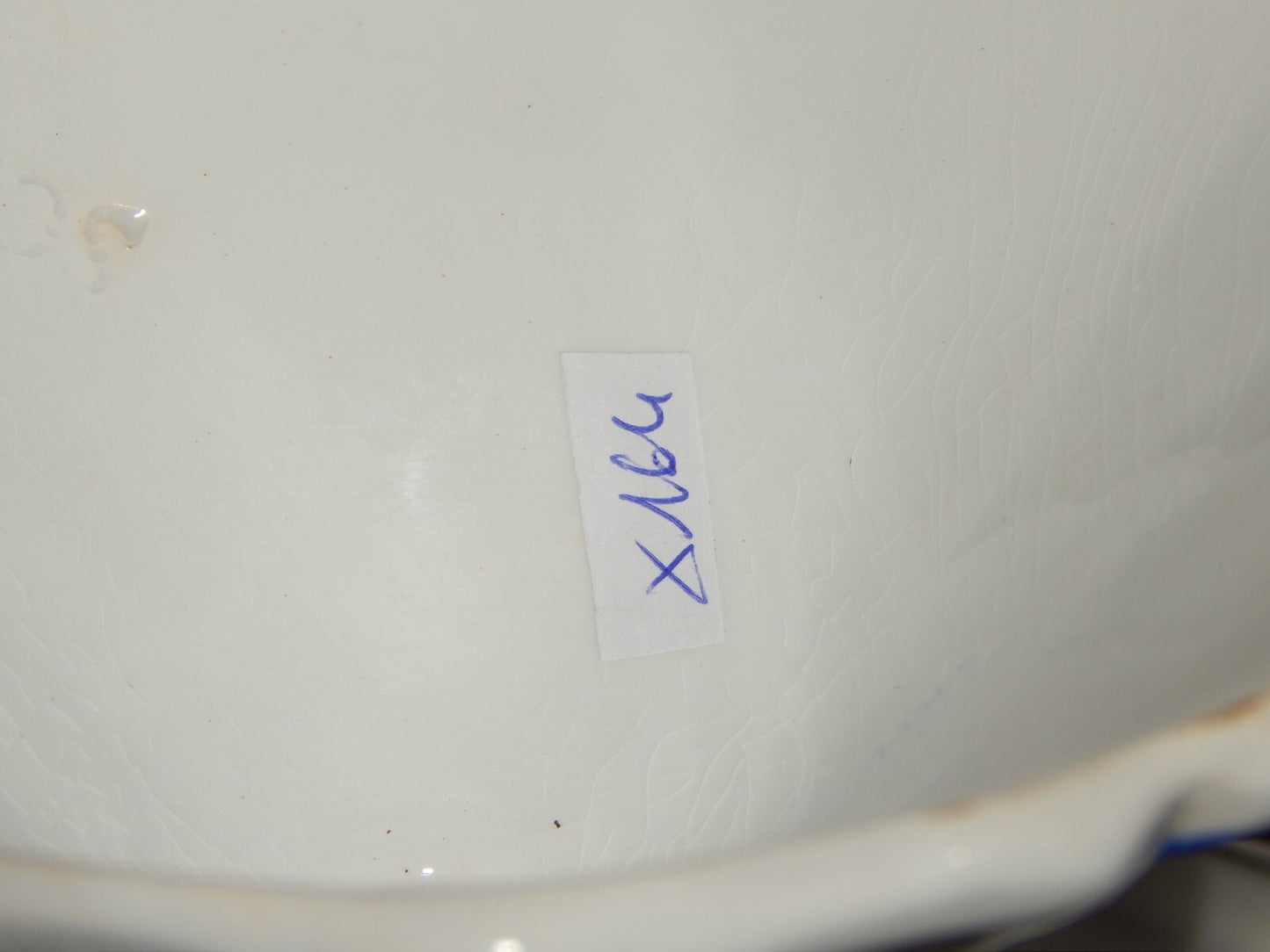 ANTICA ALZATA FRUTTIERA CENTROTAVOLA CERAMICA BIANCA BLU RICHARD MILANO FINE 800