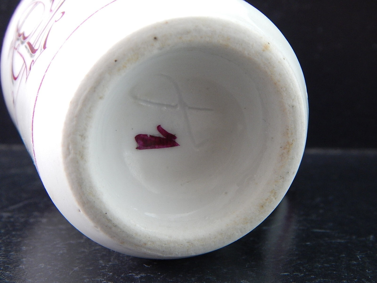 GINORI DOCCIA ANTICA RARA TAZZA PORCELLANA 1860 CON MONOGRAMMA #2076