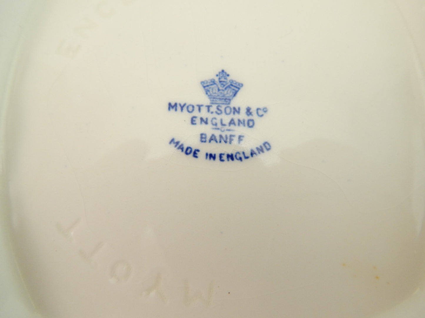 ANTICA RARISSIMA ZUPPIERA CERAMICA MYOTTS STAFFORDSHIRE ENGLAND BANFF BIANCO BLU