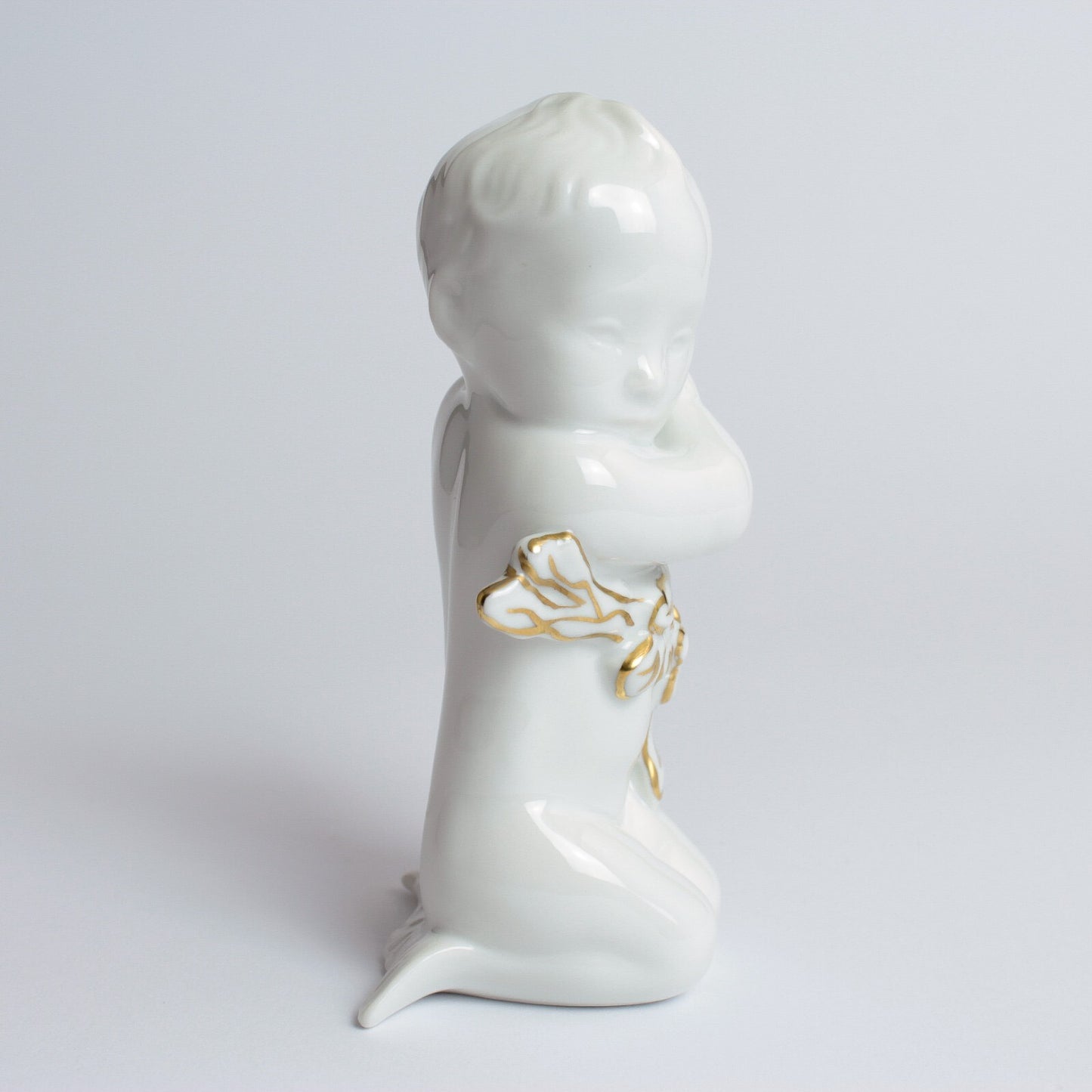 STATUINA PORCELLANA ROYAL COPENHAGEN BING&GRONDAHL "Ragazza del Mare" CON ORO