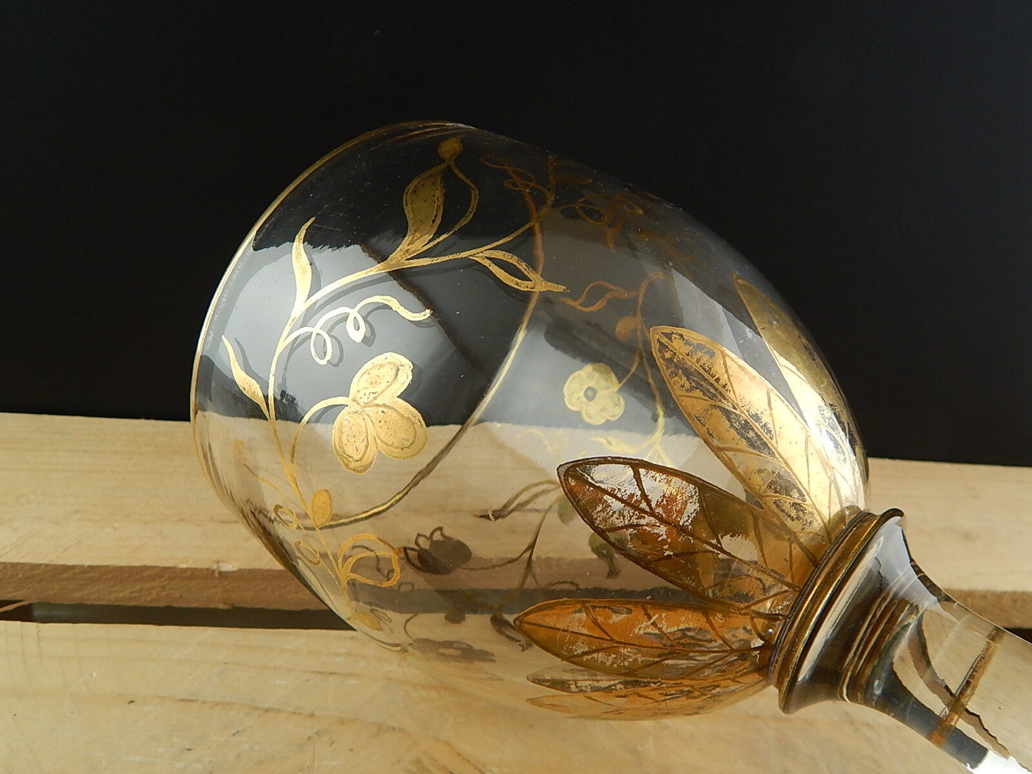 COLLEZIONE GRANDE CALICE COPPA VASO VETRO SOFFIATO MURANO INCLUSIONE FOGLIA ORO