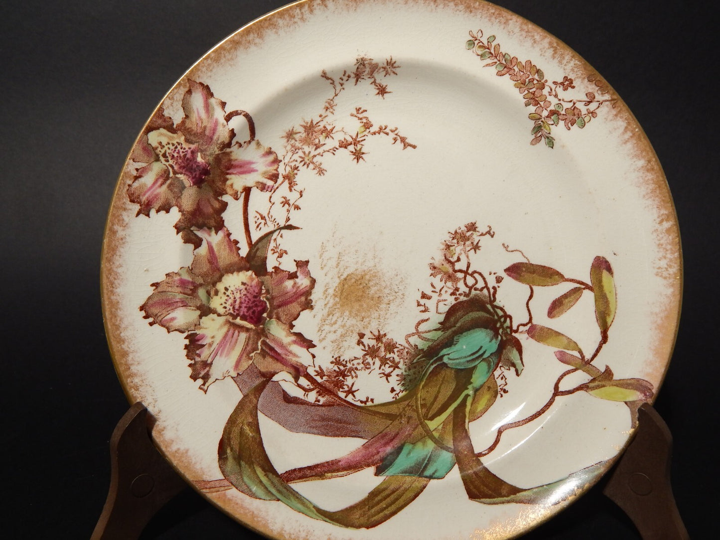 ANTICO ART NOUVEAU PIATTO CERAMICA ALEXANDRIA HOLLINSHEAD&KIRKHAM TUNSTALL X283