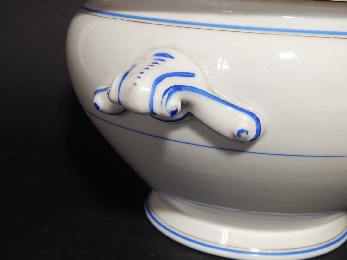 ANTICA RARA ZUPPIERA CENTROTAVOLA IMPERO PORCELLANA GINORI DOCCIA XIX SECOLO