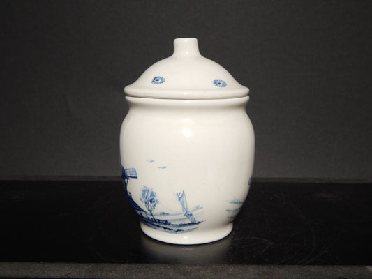 VINTAGE VASO BARATTOLO CERAMICA DELFTS WESTRAVEN 1661 MULINO A VENTO FATTO MANO