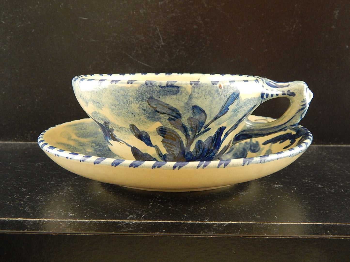 ANTICA TAZZA DA TE' CERAMICA ALBISOLA HANDMADE MADE ITALY DIPINTA A MANO #4