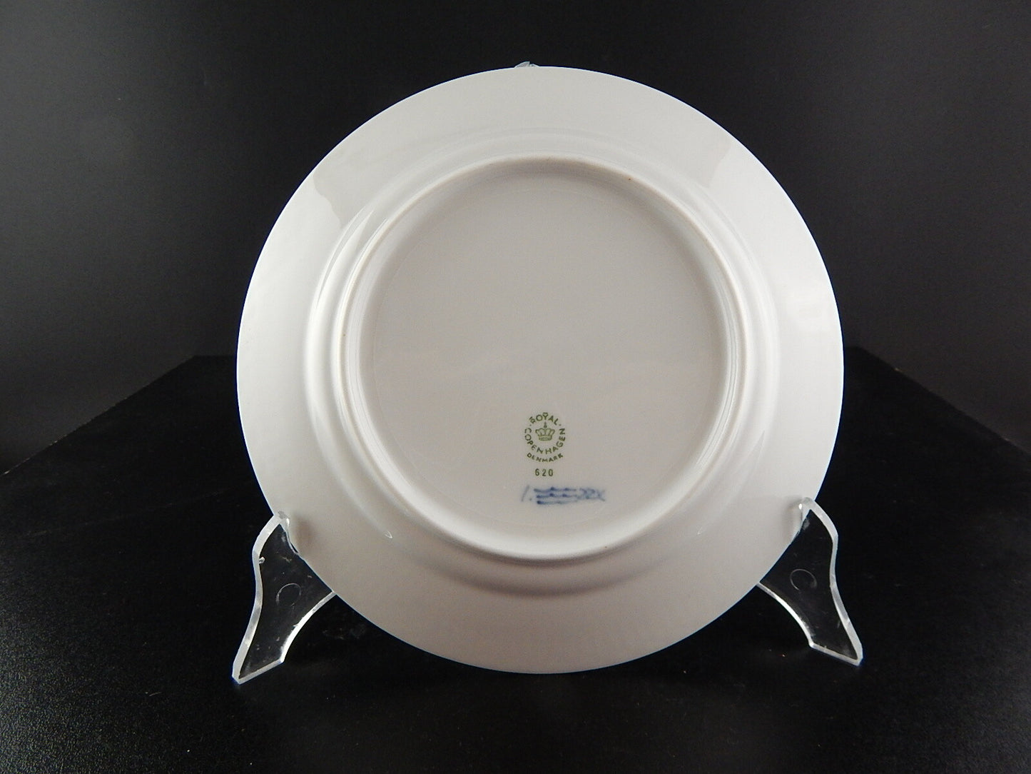 ROYAL COPENHAGEN PORCELLANA BLUE FLUTED HALF LACE PIATTO PIANO 620