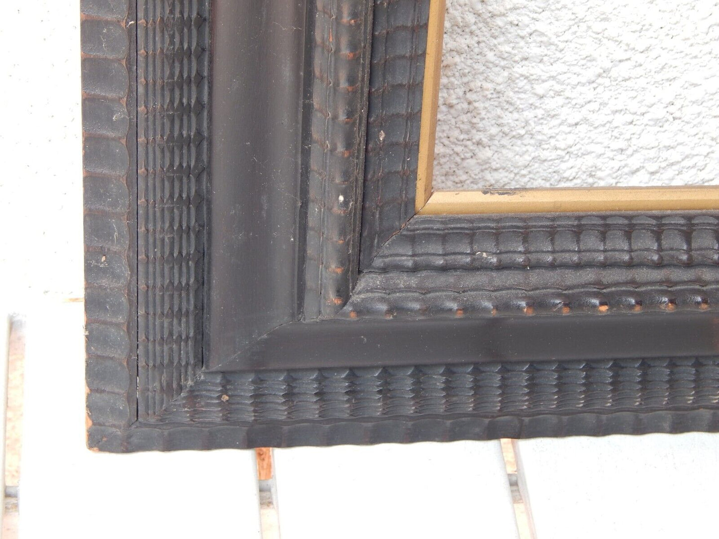 ANTICA IMPORTANTE GRANDE CORNICE LEGNO GHIOSCE' PERIODO ART DECO #791