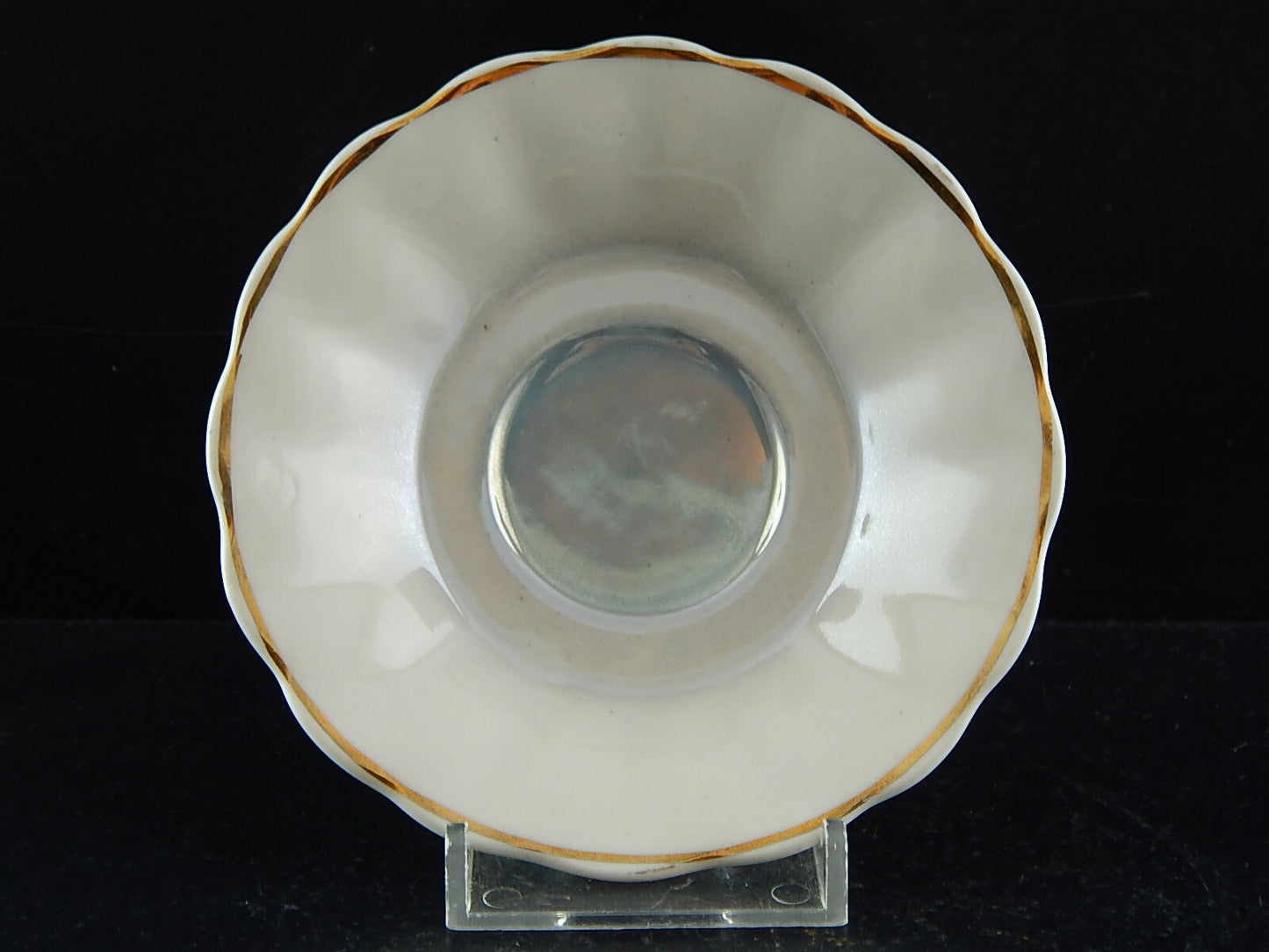 ANTICA ART DECO TAZZA PIATTO MANIFATTURA RUSSA DECORO AZZURRO SFUMATO COLLEZIONE