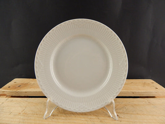 ROYAL COPENHAGEN WHITE FLUTED HALF LACE PLATE PIATTO PORCELLANA BIANCA CM 19