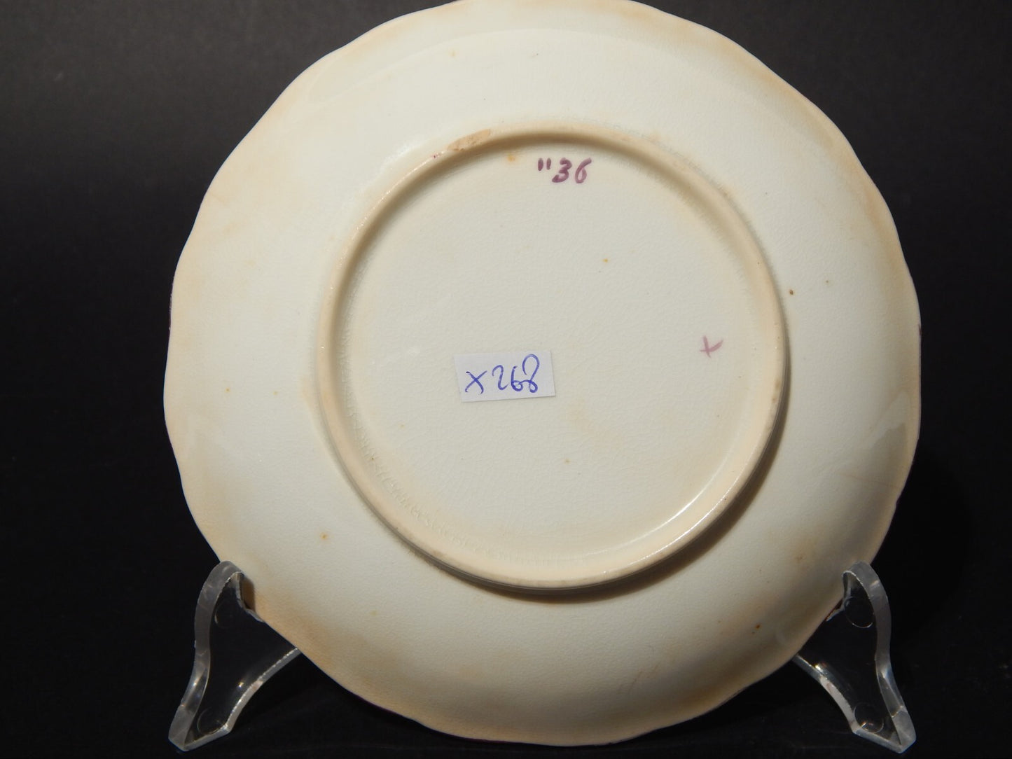 ANTICO GEORGIANO PIATTINO PORCELLANA LUSTRO ROSA STAFFORDSHIRE