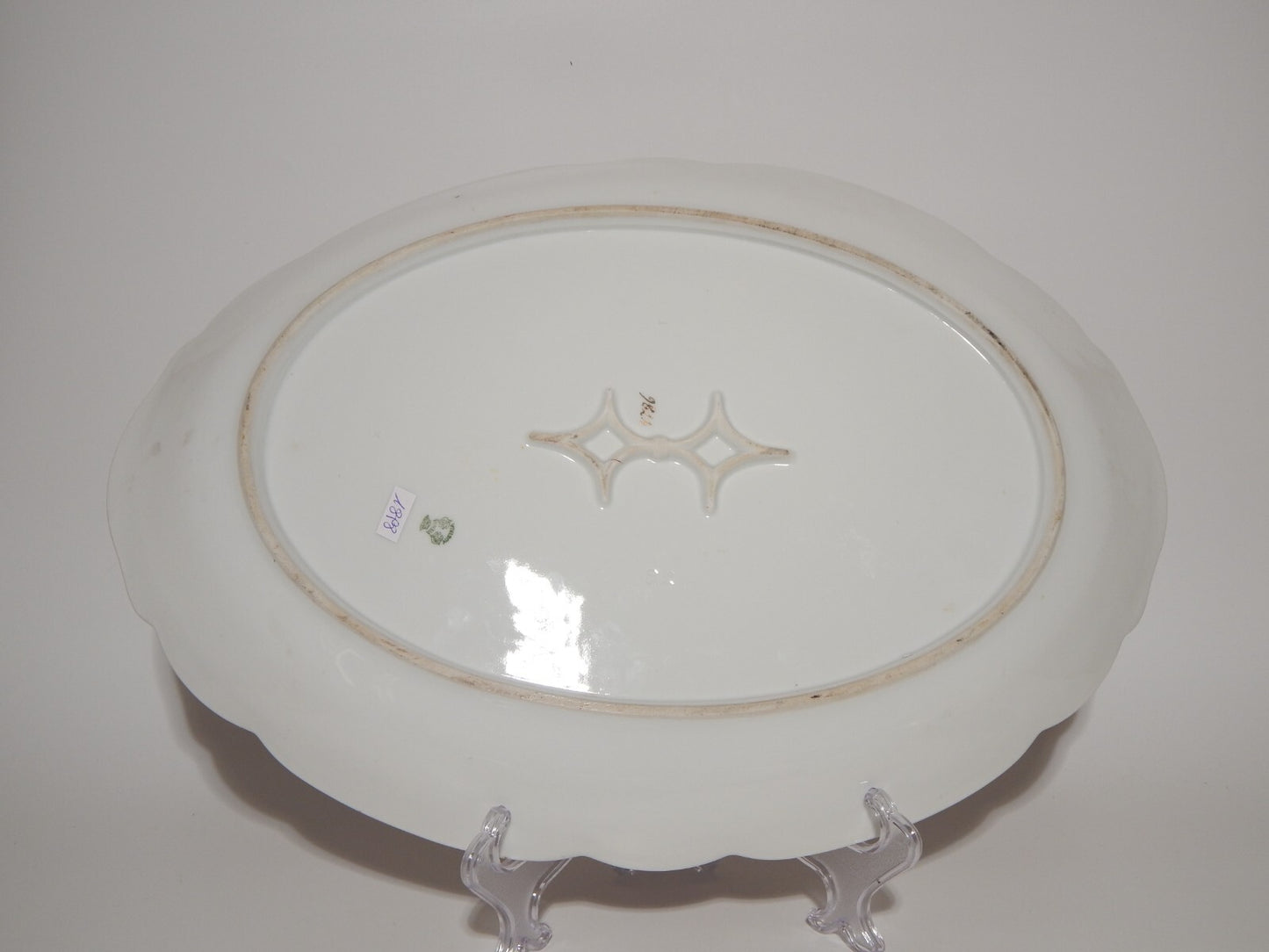 ANTICO IMPORTANTE VASSOIO OVALE PESCE STILE PORCELLANA IMPERIALE VIENNA AUSTRIA