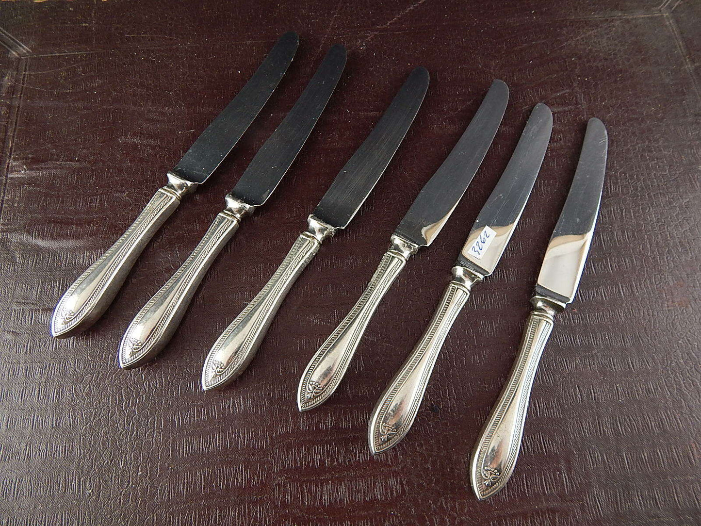 ANTICO SET 6 COLTELLI DESSERT SILVER PLATED GEORGE IBBERSON & CO SHEFFIELD 1920