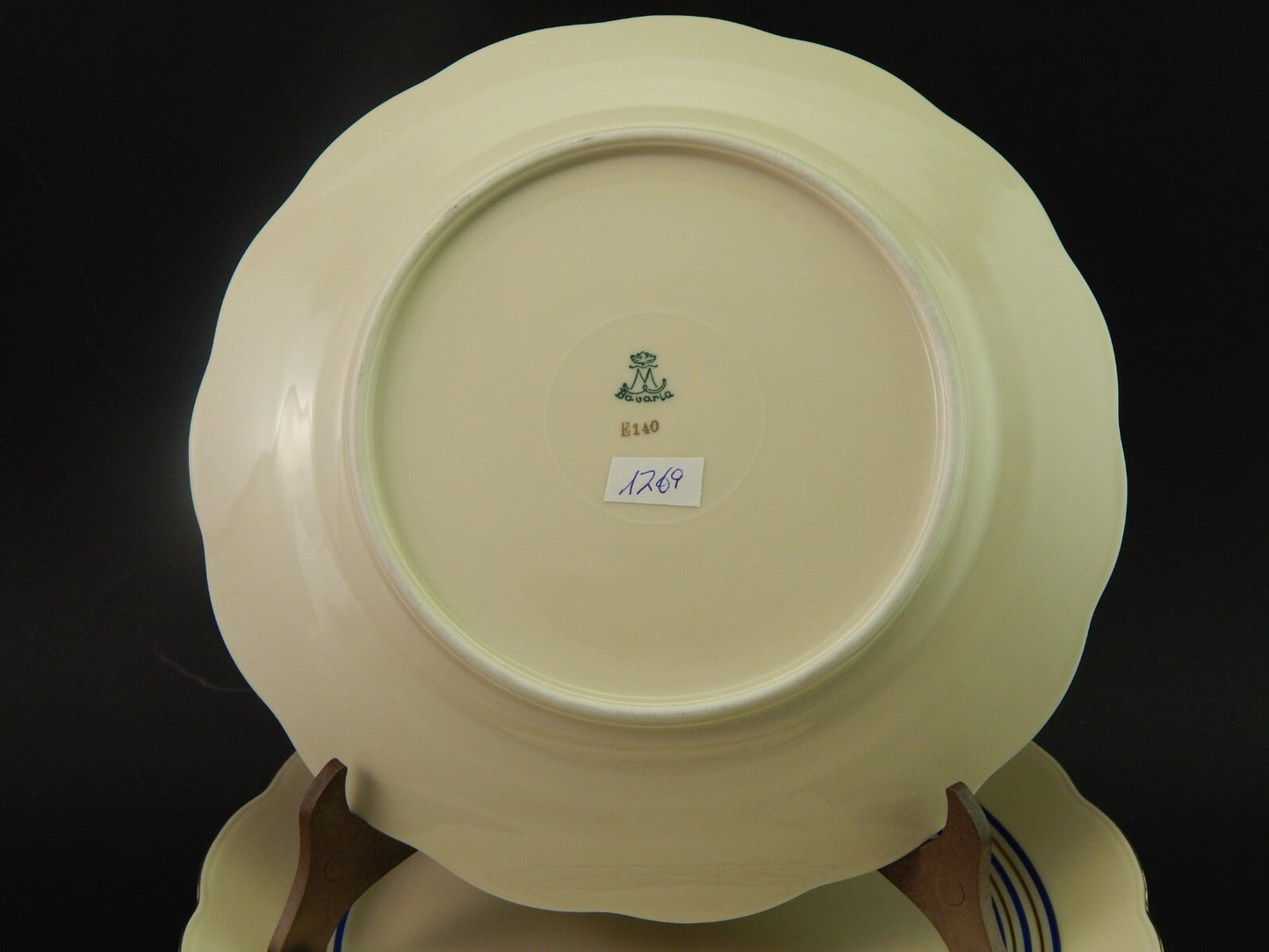 ANTICO DEL 1931 ART DECO SERVIZIO 6 PIATTI PIANI PORCELLANA MITTERTEICH BAVARIA