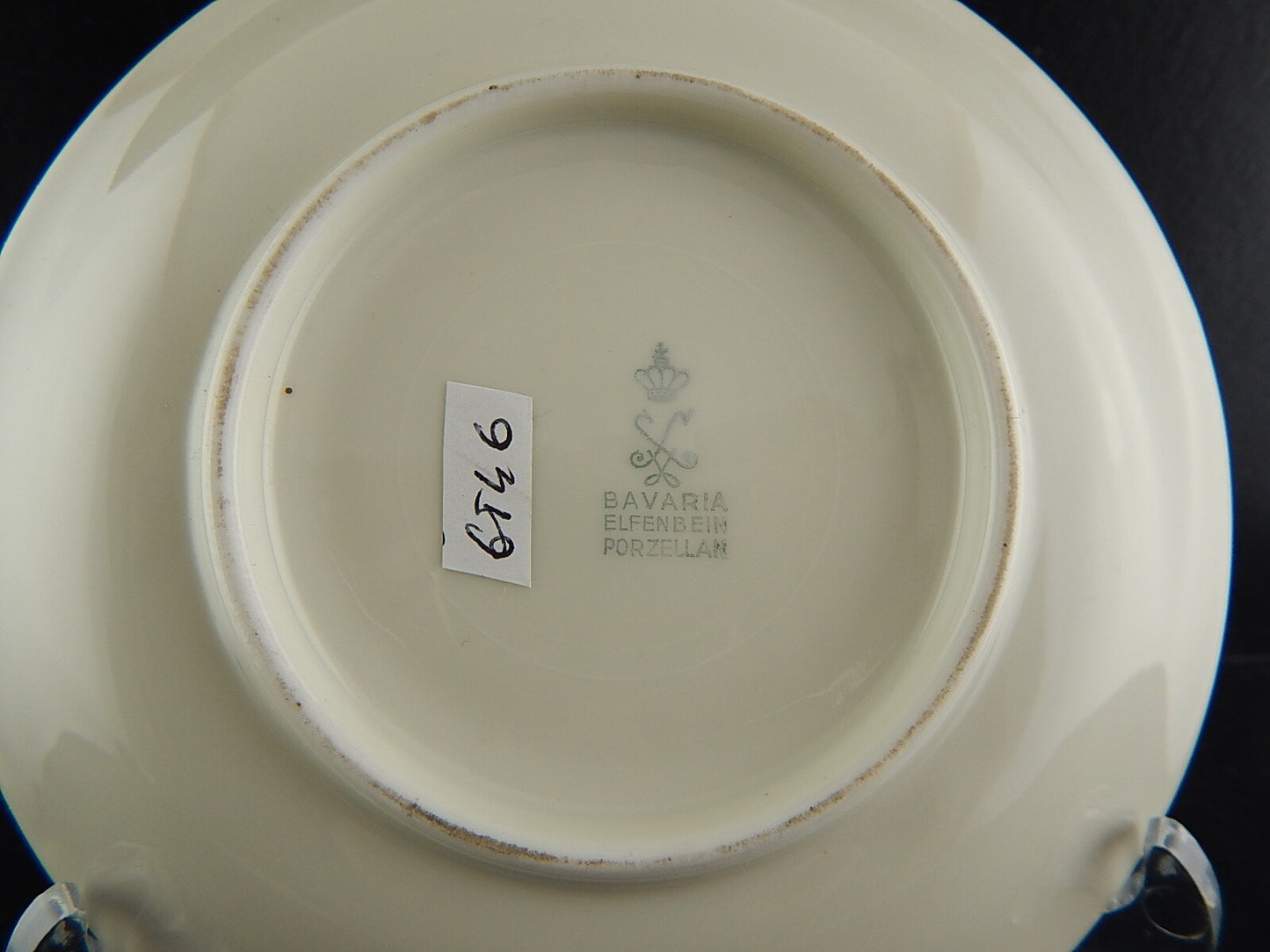 ANTICA TAZZA DA TÈ ART DECO PORCELLANA AVORIO ROSE ORO BAVARIA OSCAR SCHALLER