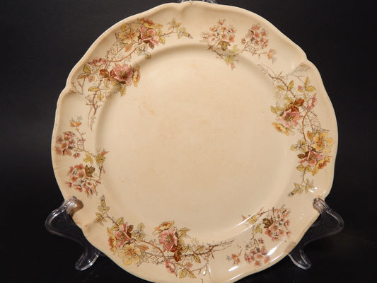 ANTICO RARO PIATTO CERAMICA VILLEROY&BOCH METTLACH DI FINE 1800 CM. 23 DIFETTO