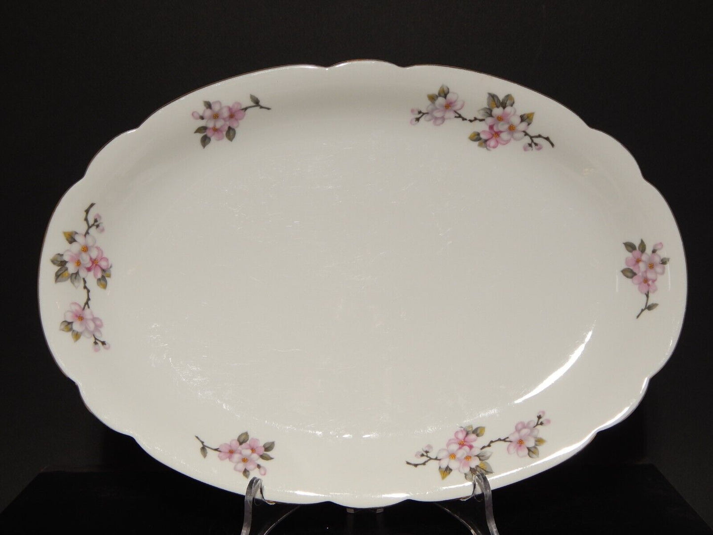 VINTAGE VASSOIO PORCELLANA SELTMANN WEIDEN BAVARIA FIORI DI PESCO MODELLO INKA #