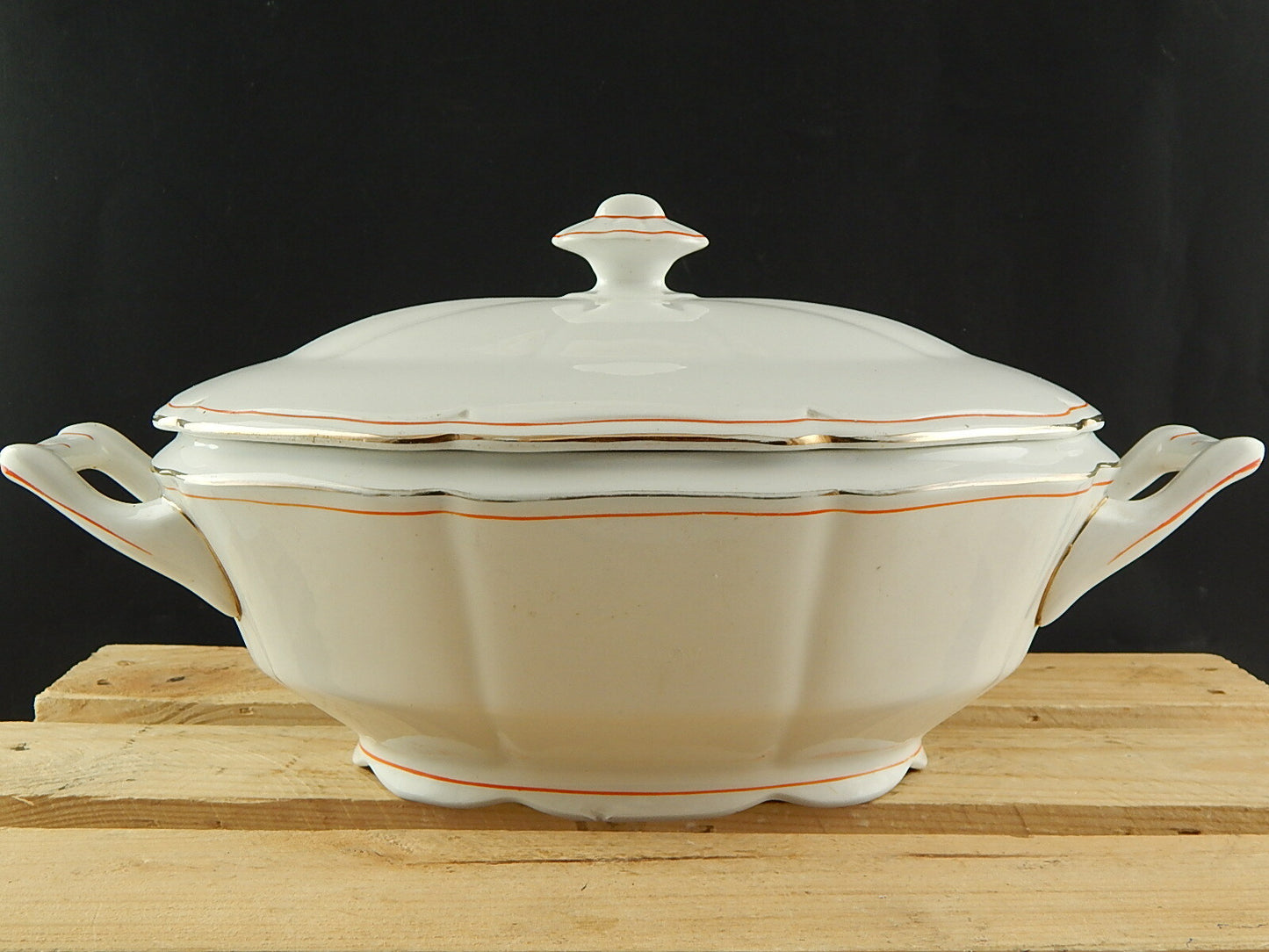 ANTICA RARA ZUPPIERA CENTROTAVOLA PORCELLANA SOCIETÀ CERAMICA REVELLI LAVENO