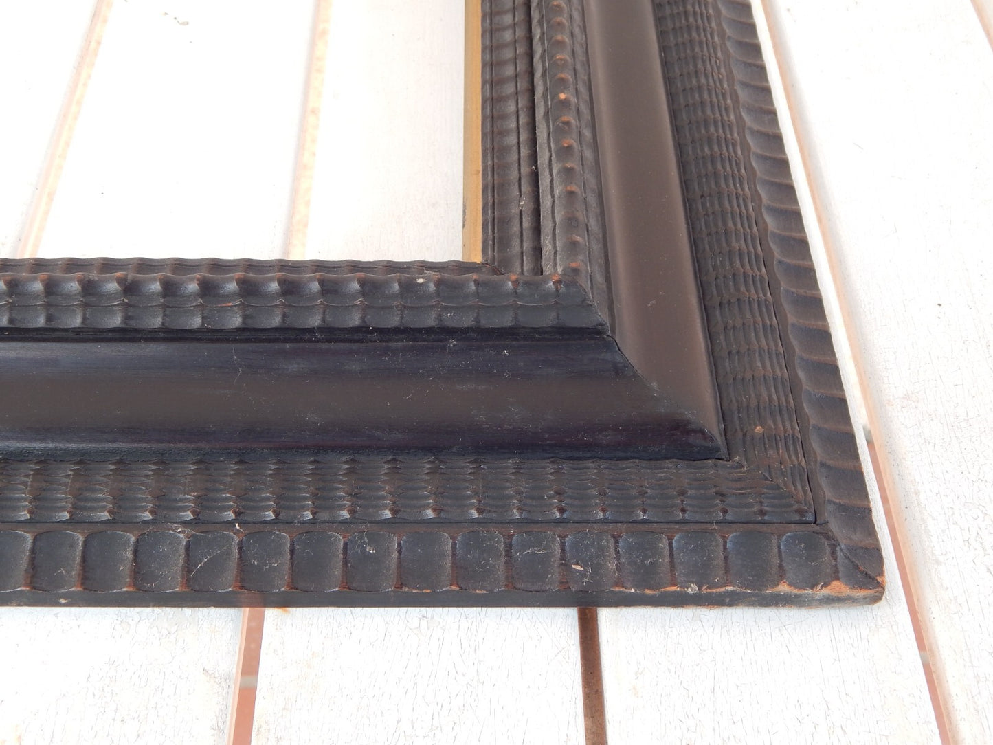 ANTICA IMPORTANTE GRANDE CORNICE LEGNO GHIOSCE' PERIODO ART DECO #791